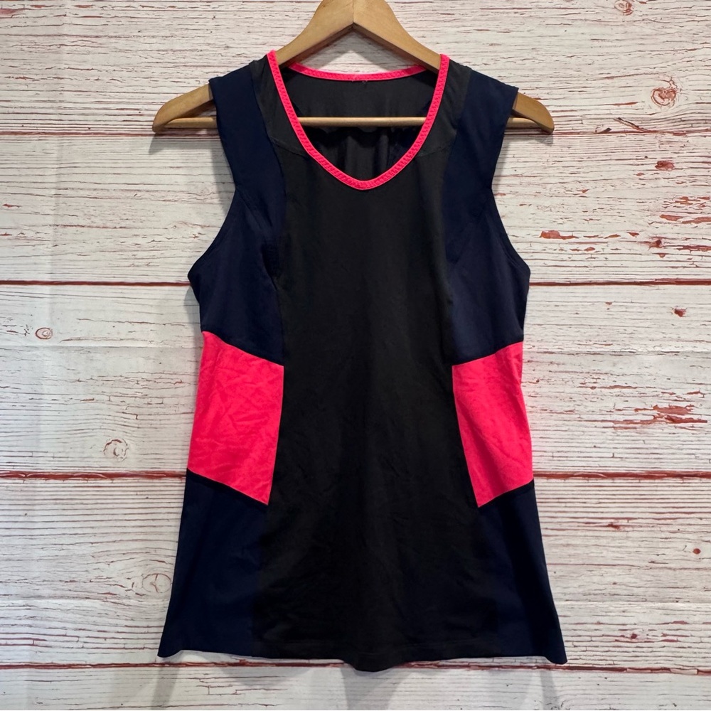 Lululemon Trail Bound Tank in Deep Coal / Deep Navy / Electric Coral Sz 8 - Picture 4 of 11